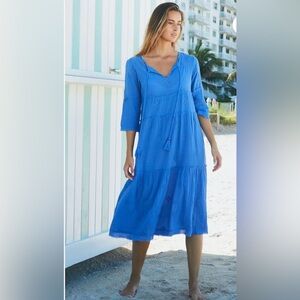 Aspiga Marina Blue Willow Embroidered Dress; Size XS
